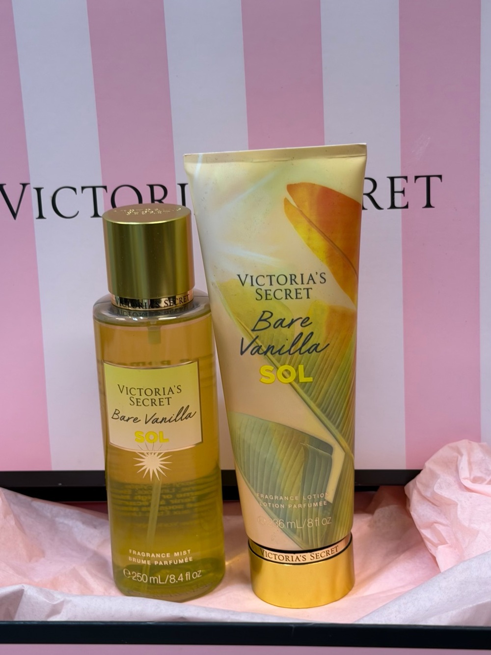 New Victoria's Secret Bare Vanilla SOL  Mist and Lotion Set